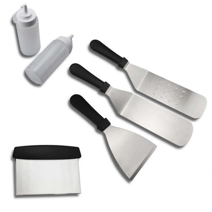 6 PCS/Set Outdoor Stainless Steel Barbecue Tool Set Tomato Sauce Bottle BBQ Grill Set-garmade.com
