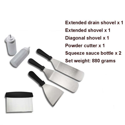 6 PCS/Set Outdoor Stainless Steel Barbecue Tool Set Tomato Sauce Bottle BBQ Grill Set-garmade.com