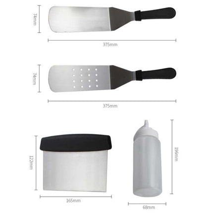 6 PCS/Set Outdoor Stainless Steel Barbecue Tool Set Tomato Sauce Bottle BBQ Grill Set-garmade.com