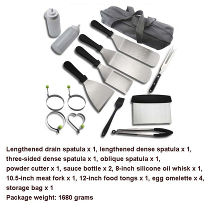 15 PCS/Set Outdoor Stainless Steel Barbecue Tool Set Tomato Sauce Bottle BBQ Grill Set-garmade.com