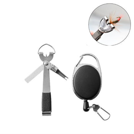 Outdoor Fishing Supplies Fishing Clamp Fishing Line Scissors Telescopic Keychain, Style:3 in 1 With Keychain-garmade.com
