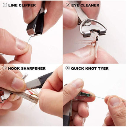 Outdoor Fishing Supplies Fishing Clamp Fishing Line Scissors Telescopic Keychain, Style:3 in 1 With Keychain-garmade.com