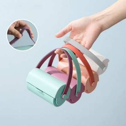 Handheld Lanyard Roller Sticky Hair Clothes Convenient Dust Removal Brush(Green)-garmade.com