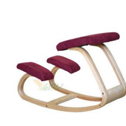 Ergonomic Kneeling Chair Stool Home Office Furniture Ergonomic Rocking Wooden Kneeling Chair(Red wine)-garmade.com