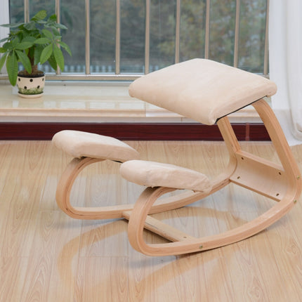 Ergonomic Kneeling Chair Stool Home Office Furniture Ergonomic Rocking Wooden Kneeling Chair(Red wine)-garmade.com