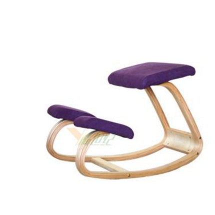 Ergonomic Kneeling Chair Stool Home Office Furniture Ergonomic Rocking Wooden Kneeling Chair(Purple)-garmade.com