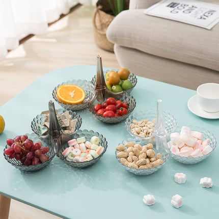 Fruit Storage Multi-layer Superimposed Fruit Tray Living Room Coffee Table Home Candy Tray, Color:Single Layer Brown-garmade.com