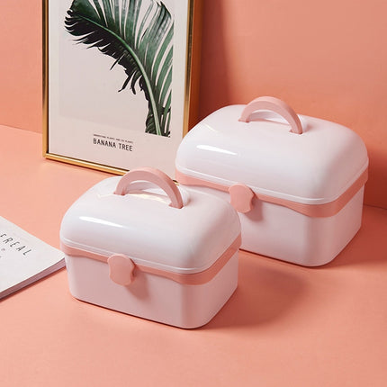 Multifunctional Dustproof Jewelry Cosmetic Plastic Box Household Portable Medicine Box Case, Size:L 27.5x19x18cm(White)-garmade.com