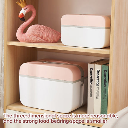 Multifunctional Household Dustproof Family Safety Emergency Storage Box Double-layer Medicine Case, Size:S(Pink)-garmade.com