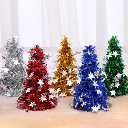 Mini Desktop Christmas Tree Hotel Shopping Mall Christmas Decoration, Size: With Five-pointed Star(Gold)-garmade.com