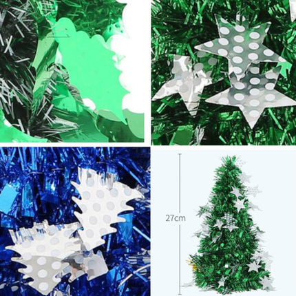 Mini Desktop Christmas Tree Hotel Shopping Mall Christmas Decoration, Size: With Five-pointed Star(Silver)-garmade.com