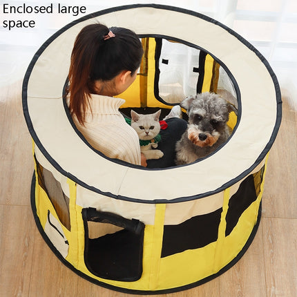 Pet Tent Dog Breeding Chamber Cat Delivery Room, Specification: Medium 72x40cm(Yellow)-garmade.com