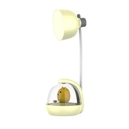 LED Cartoon Table Lamp Dormitory Bedside Eye Protection USB Children Reading Night Light(Yellow)-garmade.com