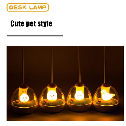 LED Cartoon Table Lamp Dormitory Bedside Eye Protection USB Children Reading Night Light(Yellow)-garmade.com