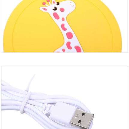 5 PCS Winter Warm Cartoon USB Heating Insulation Coaster Silicone Non-Slip Coastersale(Blue Elephant)-garmade.com
