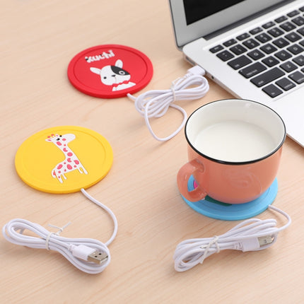 5 PCS Winter Warm Cartoon USB Heating Insulation Coaster Silicone Non-Slip Coastersale(Blue Elephant)-garmade.com