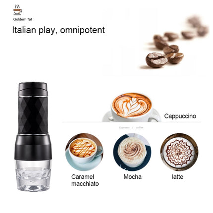 Portable Hand Pressure Espresso Machine Outdoor Accompanying Mini Coffee Cup(White)-garmade.com