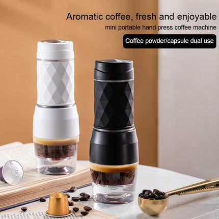 Portable Hand Pressure Espresso Machine Outdoor Accompanying Mini Coffee Cup(White)-garmade.com