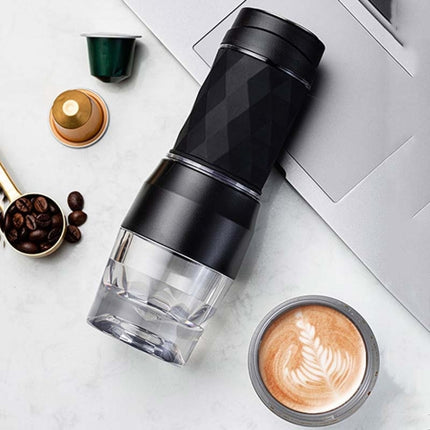 Portable Hand Pressure Espresso Machine Outdoor Accompanying Mini Coffee Cup(Black)-garmade.com