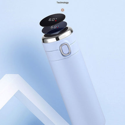 Smart Temperature Measurement Digital Display Stainless Steel Vacuum Flask Cup, Capacity:420ml(White)-garmade.com