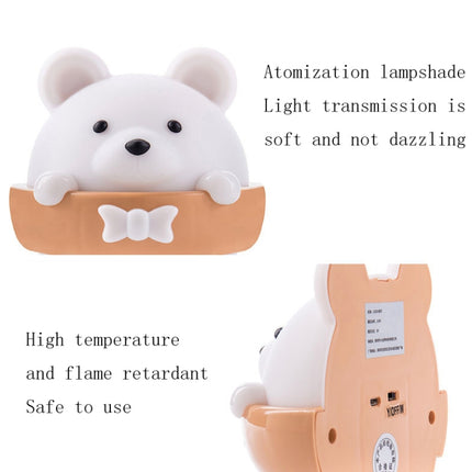 Bear Remote Control Night Light Bedside Eye Protection Wall Lamp with 3 Light Modes, Style:Rechargeable-garmade.com