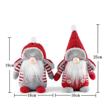 Christmas Decorations Santa Claus Ornaments Faceless Doll Window Decorations(Pointed Hat)-garmade.com