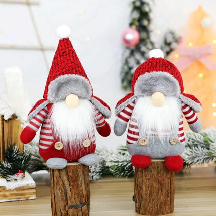Christmas Decorations Santa Claus Ornaments Faceless Doll Window Decorations(Round Hat)-garmade.com