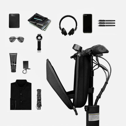 For Xiaomi No.9 Electric Scooter PU Leather Waterproof EVA Hard Shell Bag Electric Folding Car Front Bag, Size:30 x 16.5 x 14.5cm(Gray)-garmade.com
