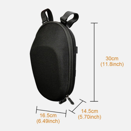 For Xiaomi No.9 Electric Scooter PU Leather Waterproof EVA Hard Shell Bag Electric Folding Car Front Bag, Size:30 x 16.5 x 14.5cm(Gray)-garmade.com