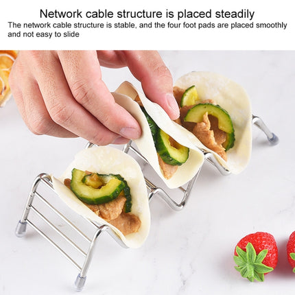 Taco Rack Stainless Steel 304 Taco Rack Taco Pancake Stand, Specification: Single Cup At Both Ends-garmade.com