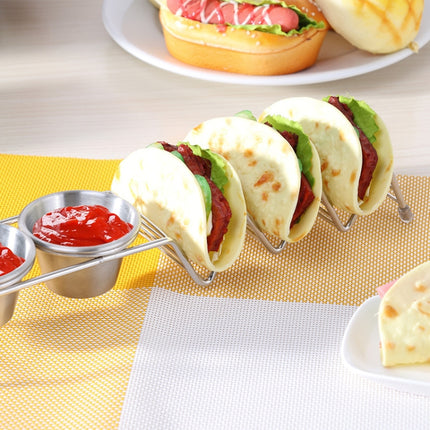 Taco Rack Stainless Steel 304 Taco Rack Taco Pancake Stand, Specification: Single Cup At Both Ends-garmade.com