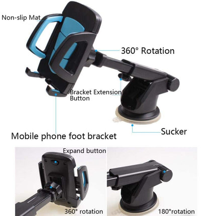 Car Phone Holder Car Air Outlet Mobile Phone Holder Suction Cup Navigation Instrument Panel General, Style:3 in 1(Gray)-garmade.com
