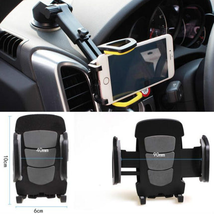 Car Phone Holder Car Air Outlet Mobile Phone Holder Suction Cup Navigation Instrument Panel General, Style:3 in 1(Blue)-garmade.com