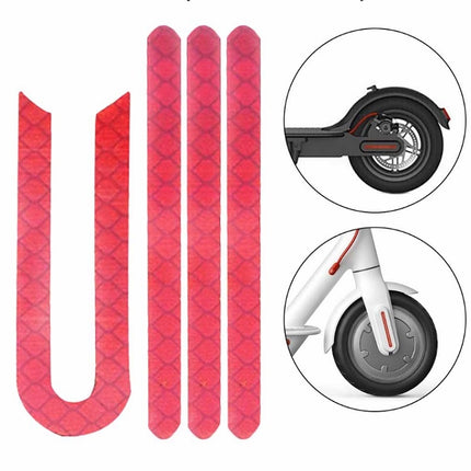 One Font U-shaped Reflective Strip for Xiaomi M365 Pro Electric Scooter Front and Rear Wheels(Red)-garmade.com