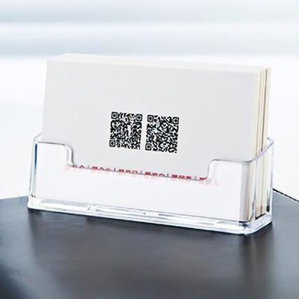 Acrylic Transparent Name Card Holder Desktop Showcase(White)-garmade.com
