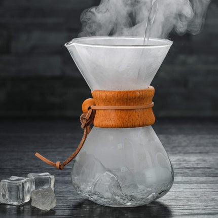 Hand Coffee Pot High Temperature Resistant 400ml Glass Coffee Pot, Style:Pot With Strainer-garmade.com