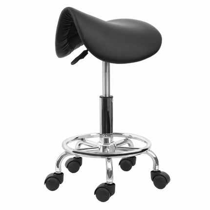 Saddle Chair Ergonomic Computer Chair Beauty Barber Mobile Chair(Black)-garmade.com
