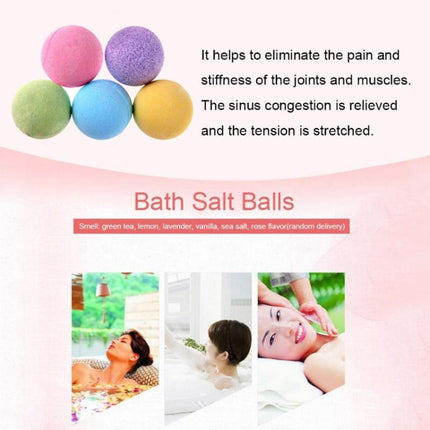 3 PCS 10g Natural Bubble Shower Bombs Ball Bath Salt Body Essential Oil Bath Ball(Yellow)-garmade.com