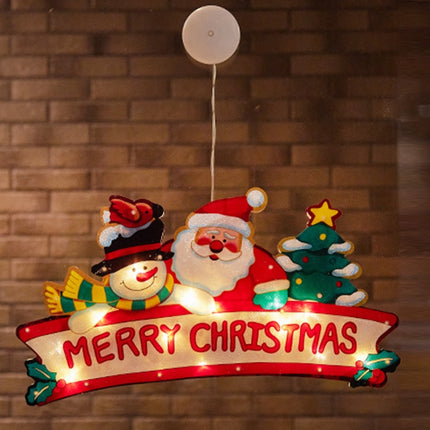 LED Shop Window Suction Cup Hanging Lights Christmas Decoration Lamp(Merry Christmas)-garmade.com