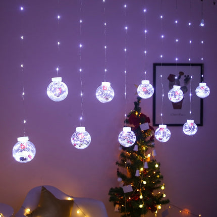 LED Copper Wire Curtain Light Wishing Ball Christmas Decoration String Lights, Random Style Delivery, Plug Type:EU Plug(White Light)-garmade.com