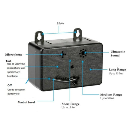 Ultrasonic Dog Repeller Pet Automatic Bark Stopper Dog Training Supplies, Specification: CSB20 (Rechargeable)(Black)-garmade.com