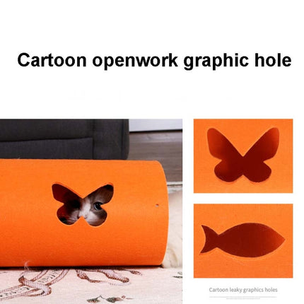 DIY Combination Felt Cat Tunnel Cat Litter, Specification: 52x70cm(Orange)-garmade.com