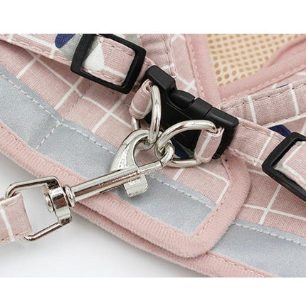 Reflective & Breathable Vest Traction Rope Pet Chest Leash, Size:XS(Gray Grid)-garmade.com