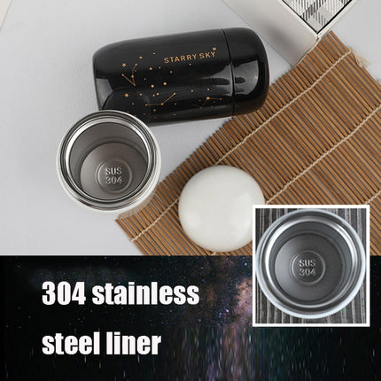 Portable Children Mini Cute Vacuum Flask Star Pocket Water Cup(Star Black)-garmade.com