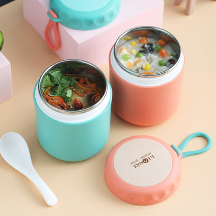 Stainless Steel Soup Cup Soup Pot Lunch Box Portable Thermos Cup(Green)-garmade.com