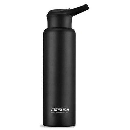 CUPSLION Stainless Steel Large-Capacity Vacuum Flask Outdoor Space Cup Vehicle-Mounted Water Cup(Black)-garmade.com
