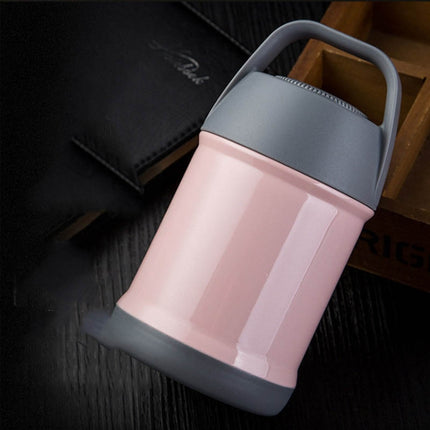 Stainless Steel Vacuum Stew Pot Portable Student Heat Preservation Lunch Box, Capacity: 450ml(Pink)-garmade.com