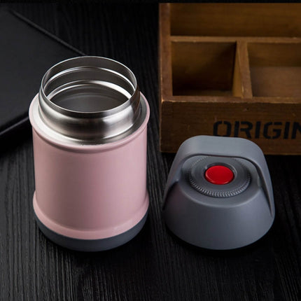 Stainless Steel Vacuum Stew Pot Portable Student Heat Preservation Lunch Box, Capacity: 450ml(Pink)-garmade.com