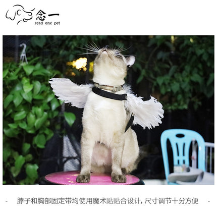 Pet Christmas Halloween Feather Wings Devil And Angel Holiday Makeup, Specification: S(Black)-garmade.com