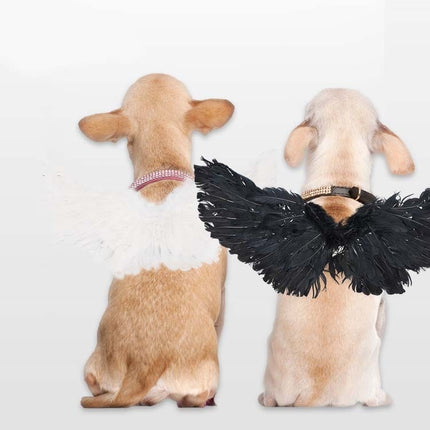 Pet Christmas Halloween Feather Wings Devil And Angel Holiday Makeup, Specification: S(White)-garmade.com